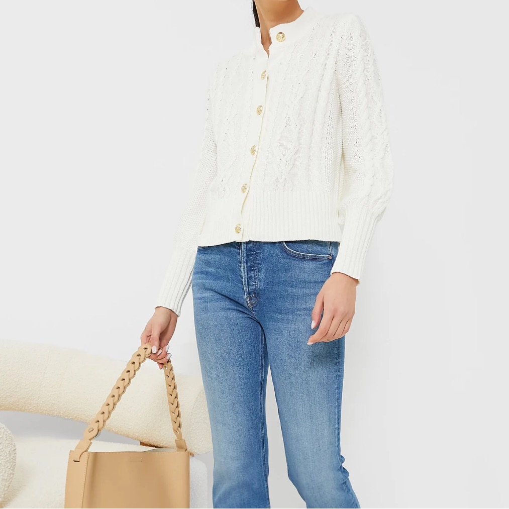 Ivory Cotton Colette Cardigan
